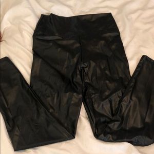 High Waisted Faux Leather Leggings